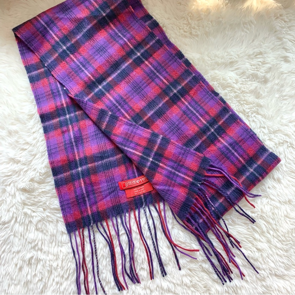 NEW Coach Poppy Cashmere Plaid Scarf NWOT